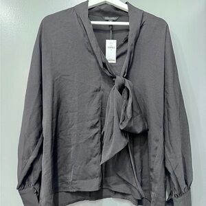 Banana Republic Black Blouse with Tie Neck